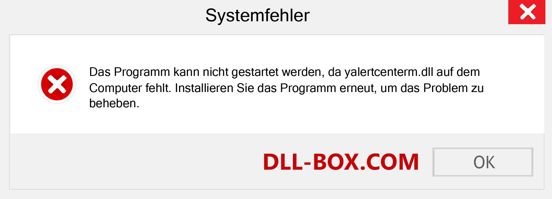 yalertcenterm.dll-Datei fehlt?. Download für Windows 7, 8, 10 - Fix yalertcenterm dll Missing Error unter Windows, Fotos, Bildern