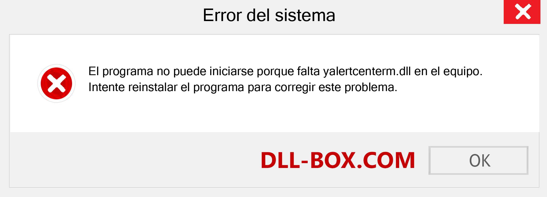 ¿Falta el archivo yalertcenterm.dll ?. Descargar para Windows 7, 8, 10 - Corregir yalertcenterm dll Missing Error en Windows, fotos, imágenes